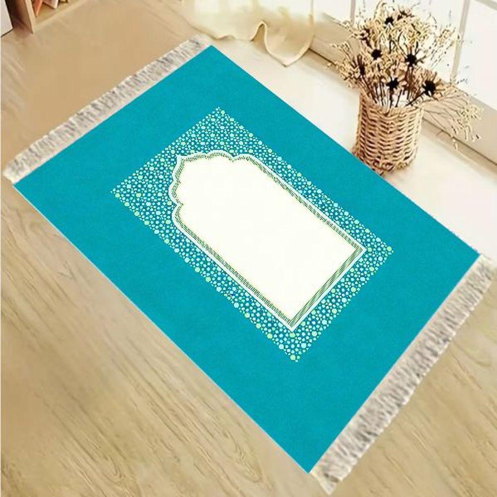 Antislip Zacht Gebedskleed Beige Islamitisch Kleed met Bloemenrand voor Aanbidding 80x120cm 31x47inch