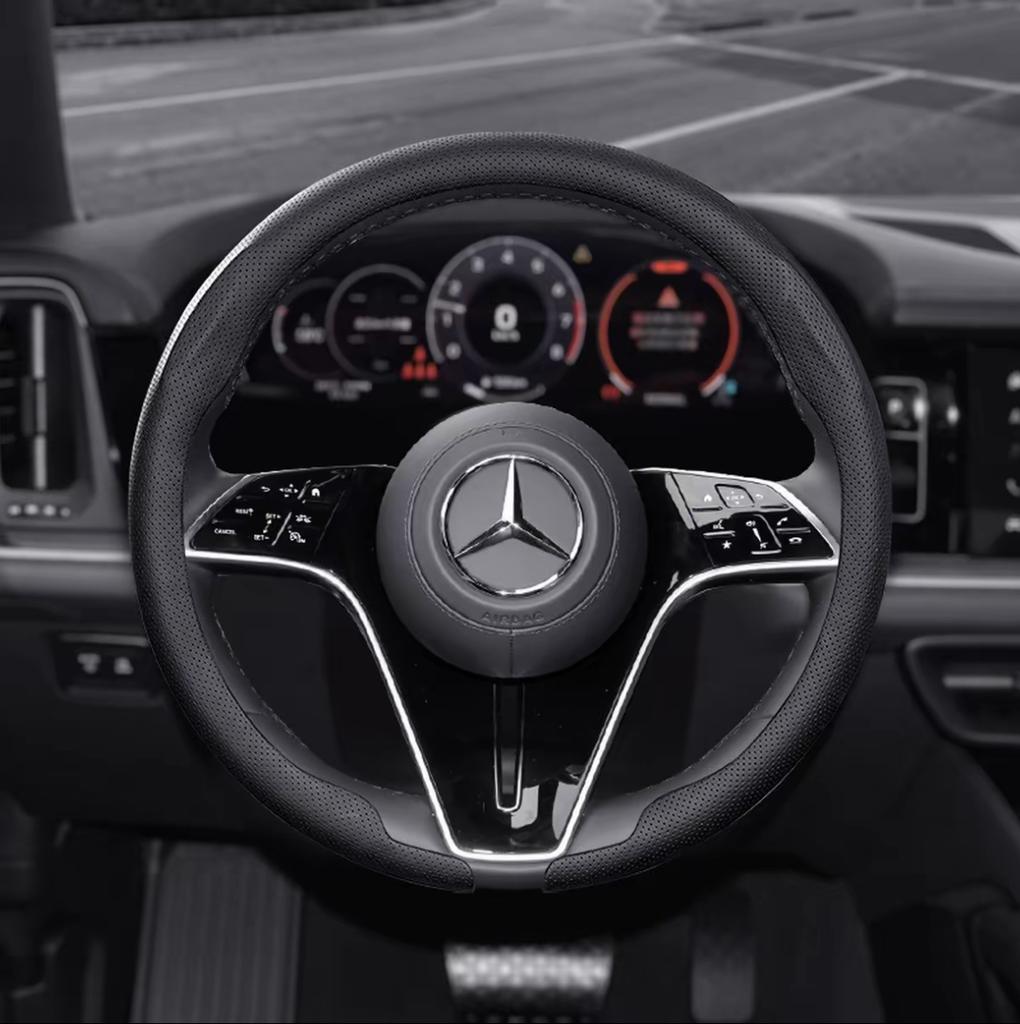 8D Nappa leather Car Steering Wheel Cover For Mercedes Benz A B C E V S Class GLA GLB GLC GLK GLS SLK CLA CLS Auto Accessories