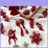 Encantadoras Renas de Veludo Vermelho Decorações de Natal Para Árvore Festiva e Vitrines