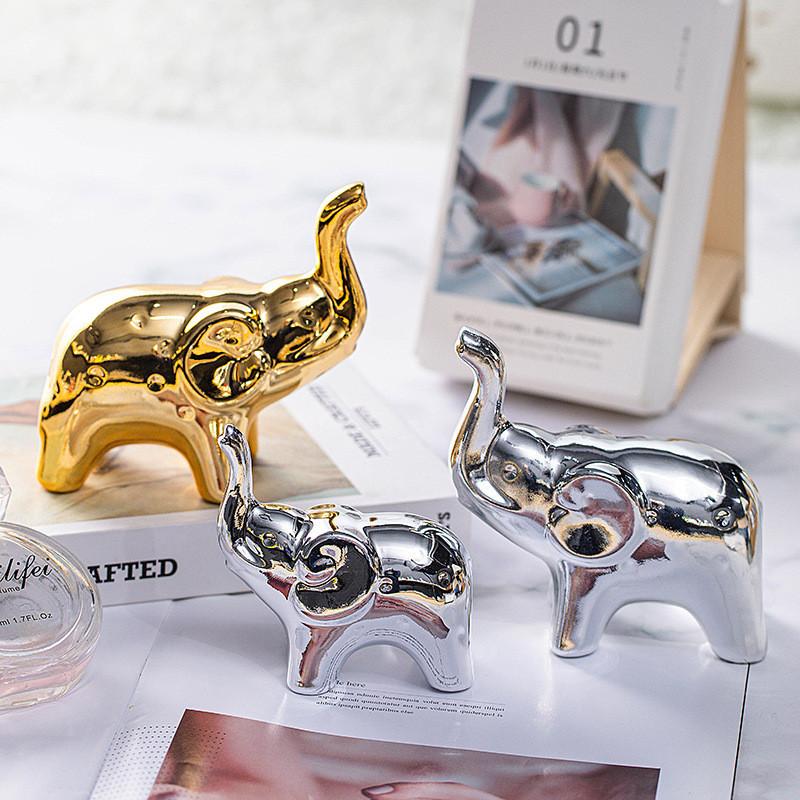 Elegant Ceramic Elephant Figurine As A Decorative Accent For Home And Office Spaces