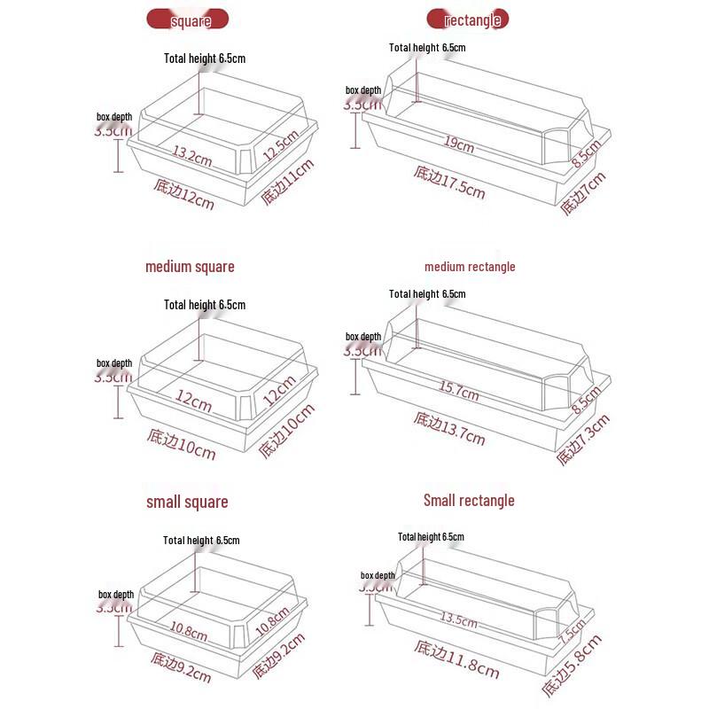 AVADEN Dessert & Sandwich Takeout Boxes with Paper Trays