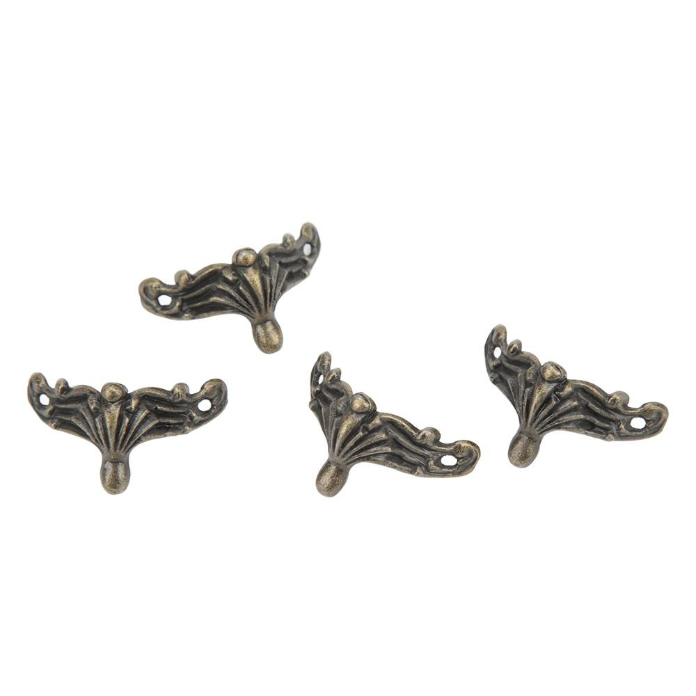 12PCS Zinc Alloy Box Corner Protectors Bronze Metal Corner Protector Jewelry Box Legs  Jewelry Boxes