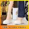 Mary Jane wedding shoes small women's single shoes new square head cute word high heels