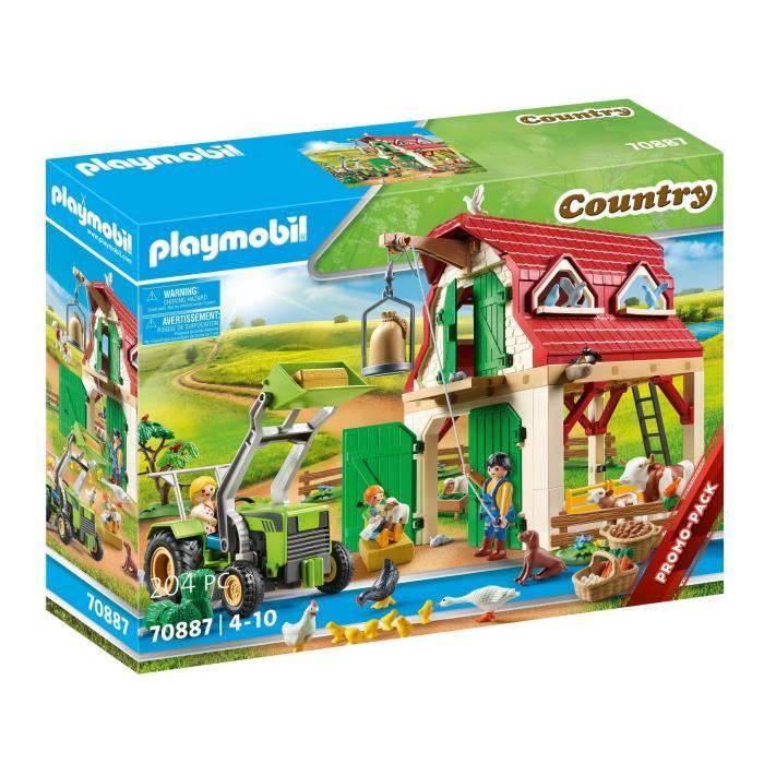 Playmobil - 70887 - campagna la fattoria - fattoria con animali chiaro