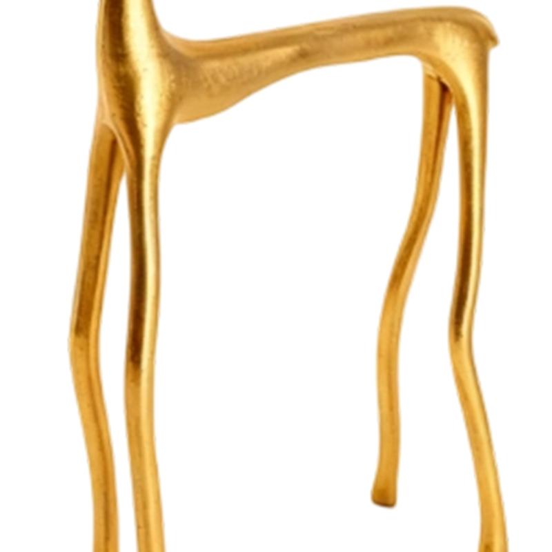 Festival Gyllene Ren Skulptur Metall Julpynt Premium Heminredning För Julfirande