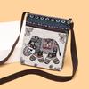 Damen Canvas Umhängetasche - Niedlicher chinesischer Stil, ethnisches Miao-Design, vielseitige gewebte Stoff Schulter- & Handytasche