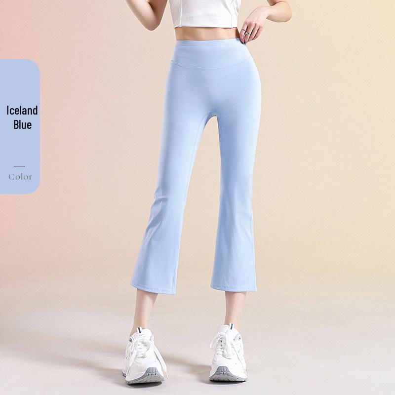 Women's Micro Flare Shark Pants: New 2026 Style - High-Waisted, Butt-Lifting, Abdomen-Tightening, Versatile, Loose Fit, Seven-Point Fitness Outerwear.