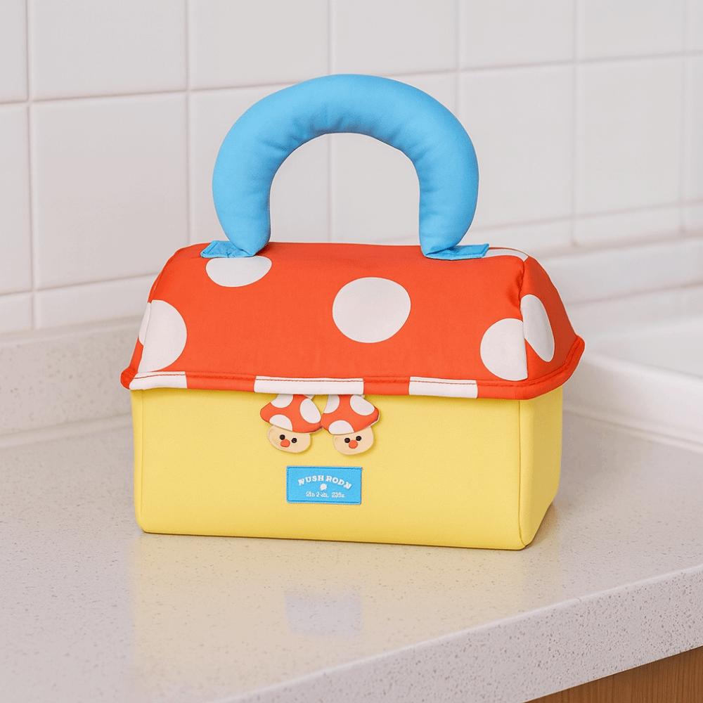 Oxford cloth Handheld Cosmetic Case Large Capacity Toiletry Bag Kawaii Mushroom Makeup Bag  Ladies
