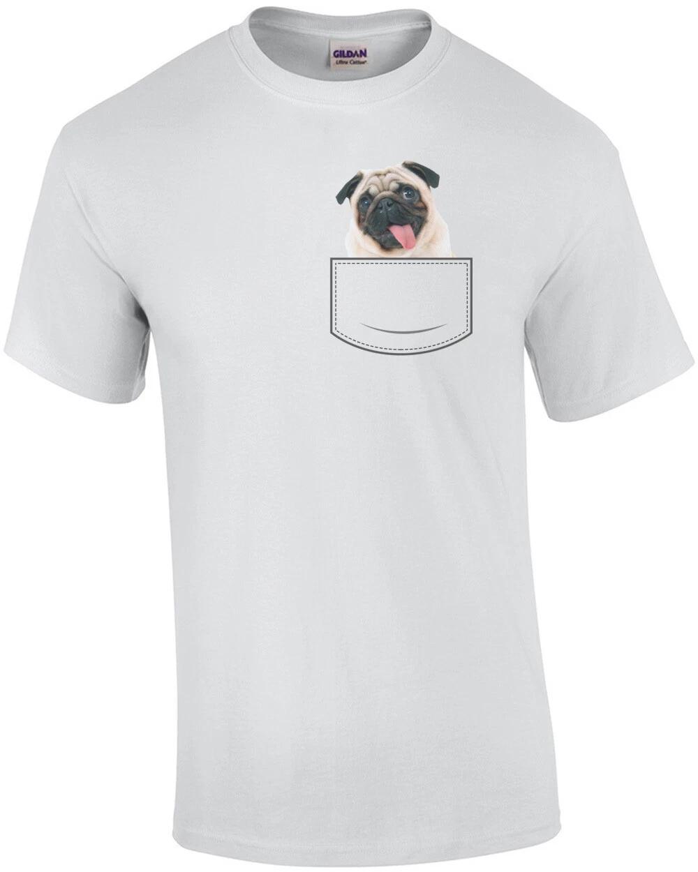 Pug in pocket - pocket pet t-shirt S