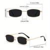 Men Vintage Square Metal Frame Fashion Sunglasses - Golden-Tone Retro Style, Anti Glare PC Lenses, Sleek Design for Business & Casual Wear