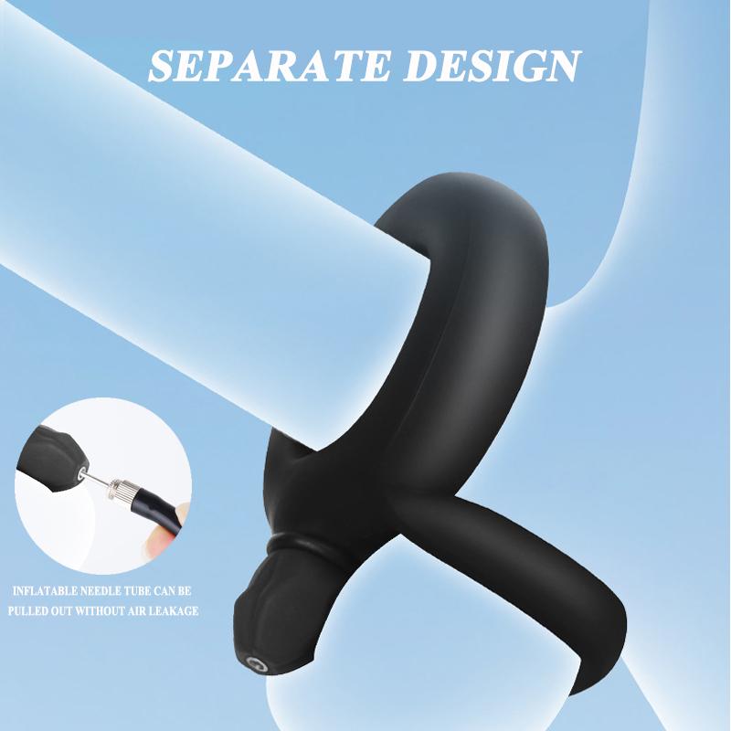 Inflatable Ejaculation Delay Penis Ring Liquid Silicone Erection Enhancing Cock Ring Flirting Training Male Masturbator Sex Toys