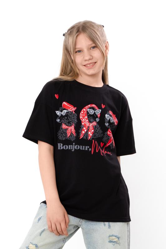 Girls Teen Oversized T-Shirt with Bonjour Madam Print, Summer 6414-001-33-2-2 HC