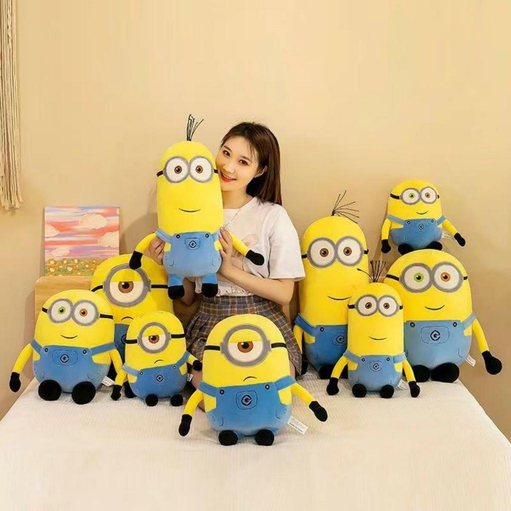 Cartoon Character Yellow Monster Plush Toys Large Throw Pillow Doll Soft Stuff Room Deocr Plushie For Birthday Gift