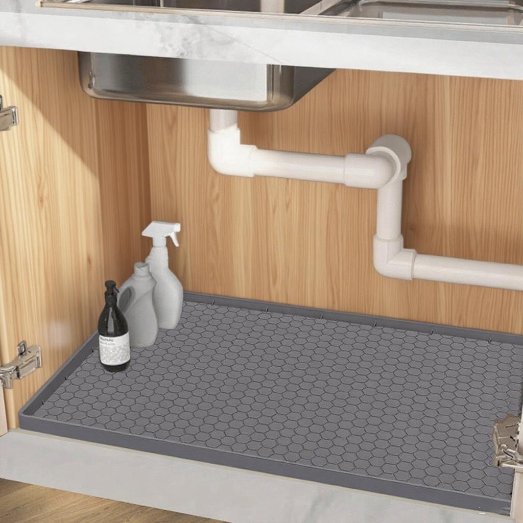 Tapis de sous-évier Tapis d'armoire de cuisine Tapis d'évier en silicone Tapis d'armoire de cuisine et de salle de bain et Tapis de protection contre les gouttes Accessoires de cuisine