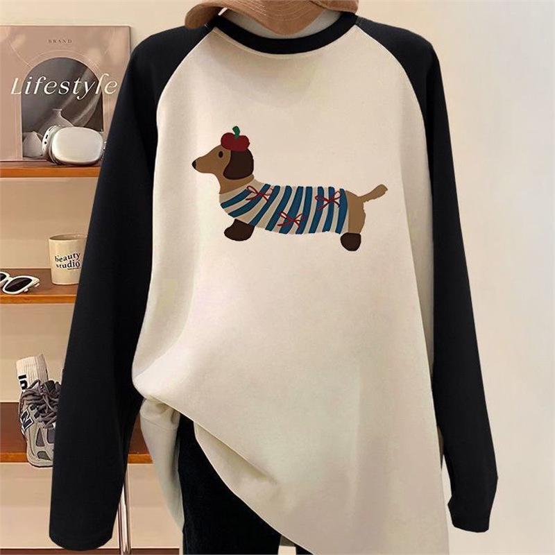 

Women s Fleece-Lined Thickened Mid-Length Base Shirt - Loose Plus Size, Slimming, Versatile Fashionable Top for Autumn & Winter. XL