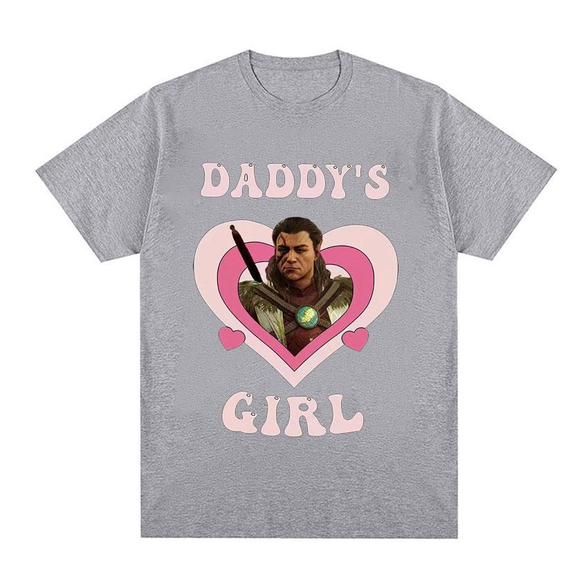 Vintage Halsin Daddy's Girl T Shirt Hot Astarion Bulders Gate 3 Clothes Tee Shirt Unisex Harajuku Aesthetic Short Sleeve T-shirt