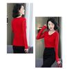 Fashion Women Spring Autumn Thin Mesh Blouse Stacked Neck Slim Fit Long Sleeve Base Layer T Shirt