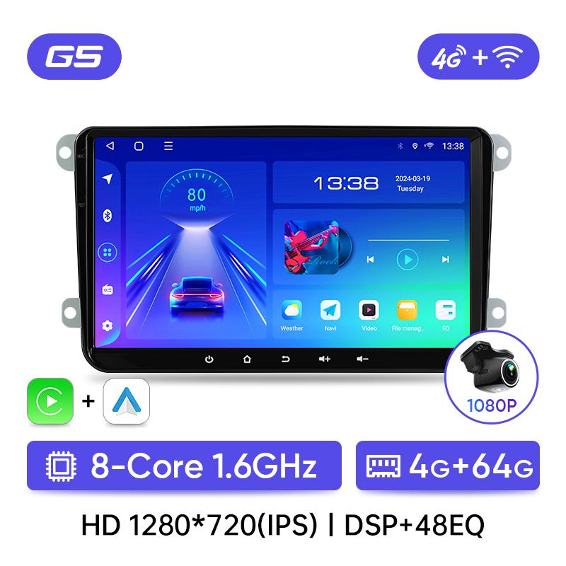 Auto Multimedia Radio Für VW Volkswagen Polo Tiguan Golf Passat B6 B7 Jetta Skoda Octavia SITZ Drahtlose CarPlay Android Auto 2Din