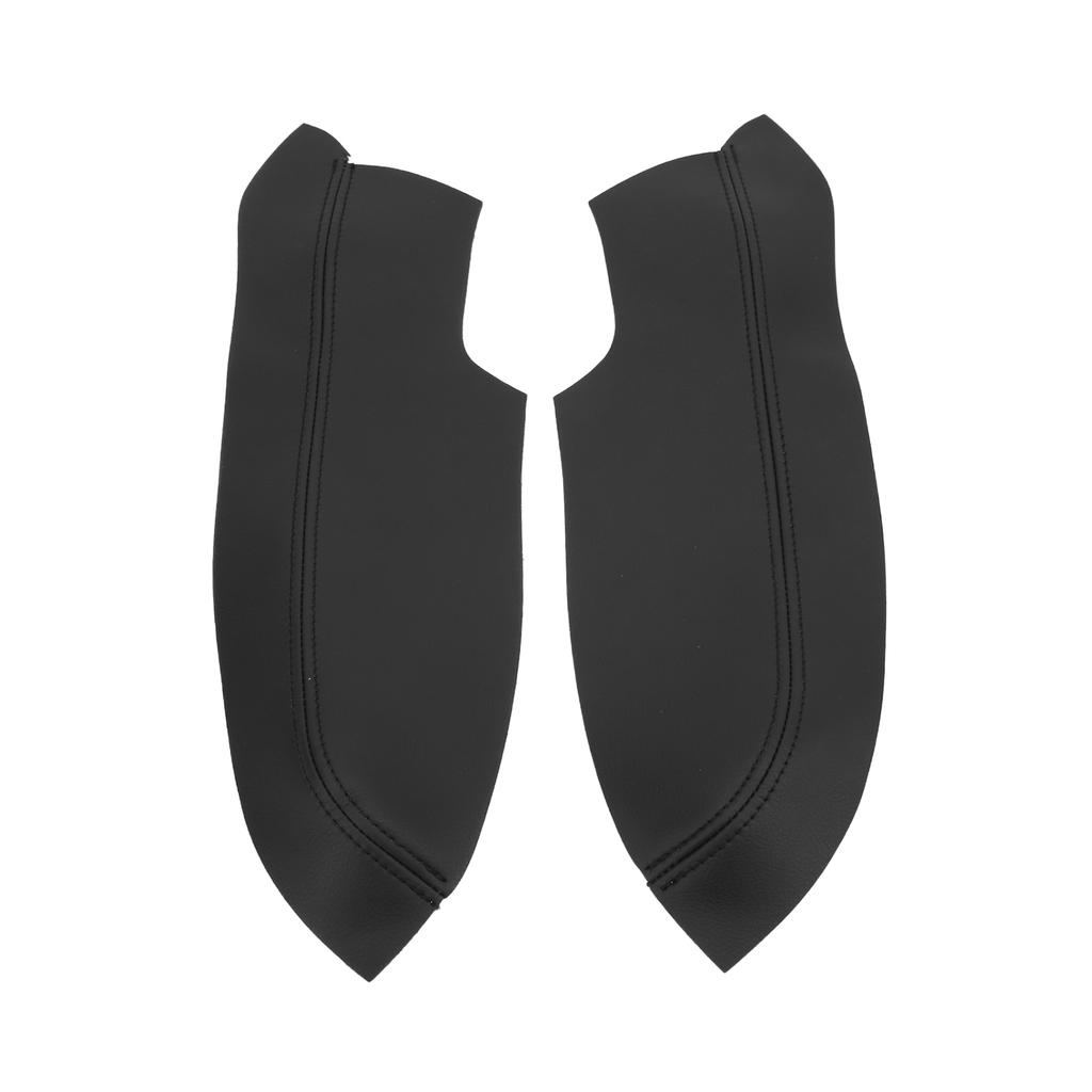 2Pcs Set Microfiber Leather Front Door Panel Armrest Cover Protector Antiscratch Replacement for Civic 2005‑2011Black