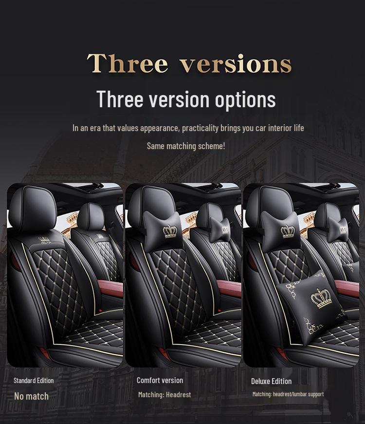 Dr. Jie European Style Full Leather Car Seat Cover - All-Season, Wear-Resistant, Universal Fit