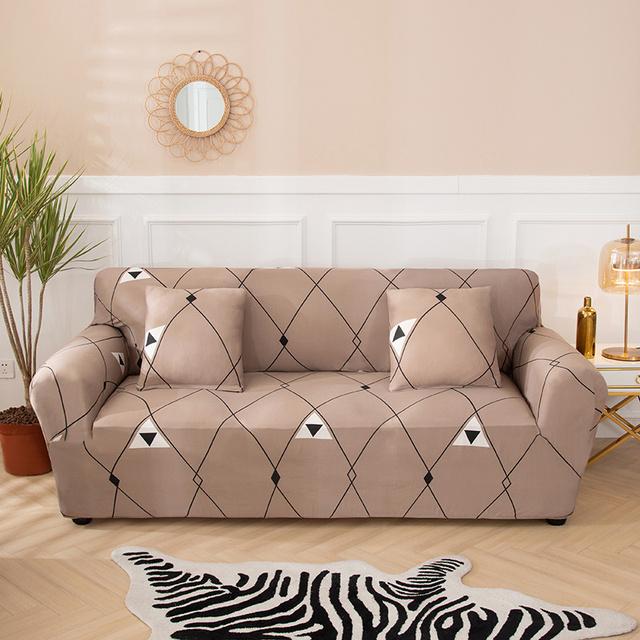 Geometrische große Sofabezüge für Wohnzimmer Ecke Chaiselongue Couch Schonbezüge elastische Sofaschutz Stuhl Sesselbezug 1 Stück