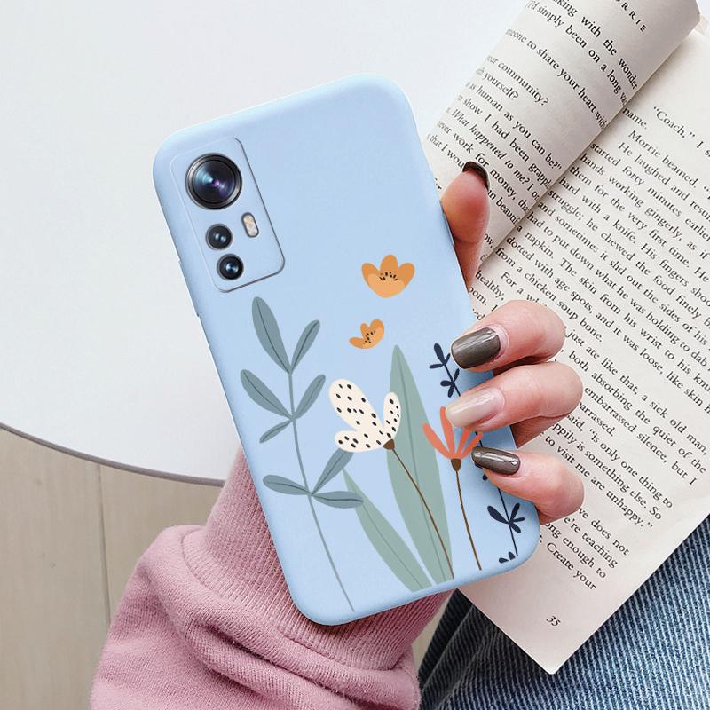 Flower Phone Case For Xiaom 12T Mi12T Pro Funda Cute Heart Cartoon Owl Xiaomi 12 T Xiaomi12T Pro Matte Soft TPU Back Cover Shell