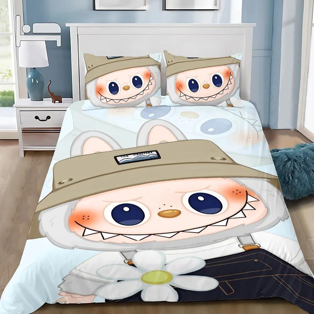

Милый 3D постельный комплект Labu из 2/3 предметов для спальни, Детский подарок, Подростковый, Взрослый, Микрофибра, Двуспальный, Пододеяльник на молнии, Декор комнаты 70x133cm 2pcs