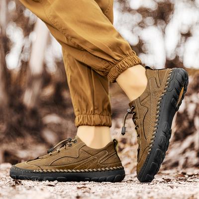 Leren Comfortabele Herenschoenen Luxe Merk Veelzijdige Heren Sneakers Trend Design Vetersluiting Outdoor Antislip Heren Casual Schoenen