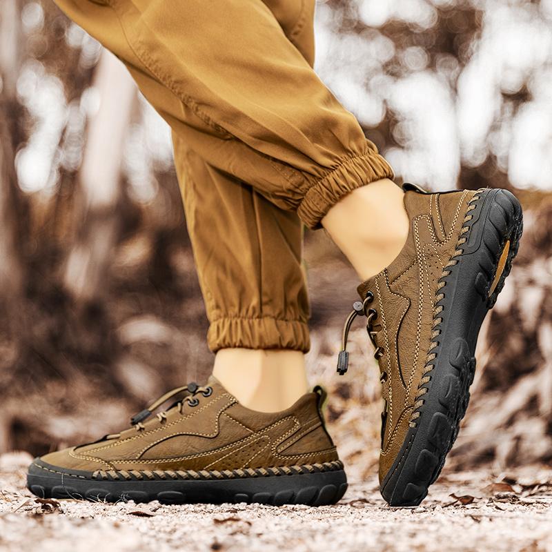 Fashion Fashion Leather Comfy Men's Shoes Luxury Brand Versatile Men Sneakers Trend Design Lace-up Outdoor Non-slip Men Casual Shoes