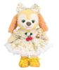 Teddy Bear Mail Order Alice Cookie Ann Costume with Duffle Cape and Floral Print Dress Dress-Up (Size Small, Yellow)