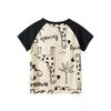 27kids Boys' Dinosaur Cartoon Raglan T-Shirt, 2025 Summer Collection.
