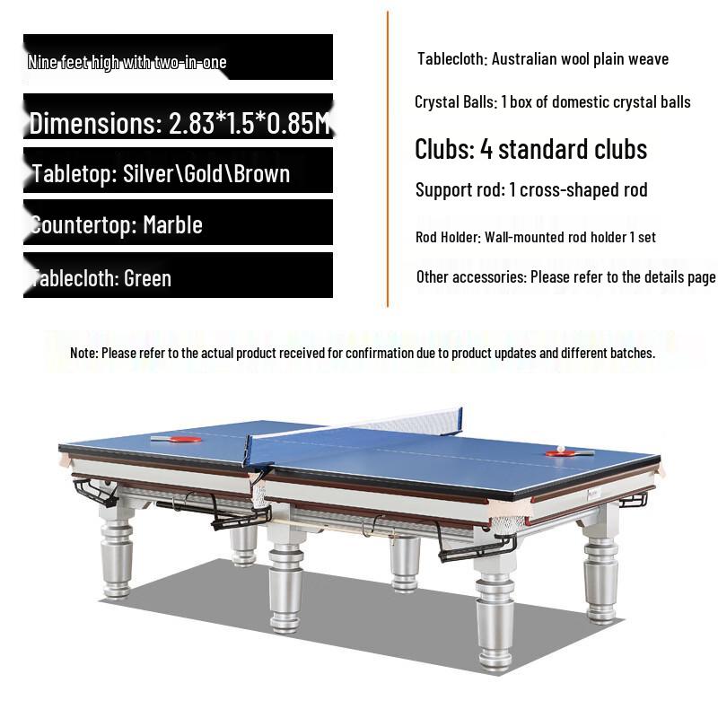 Bojue 9-Foot Deluxe Marble 8-Ball Pool Table