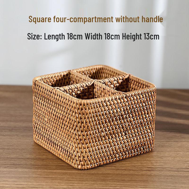 Hand-Woven Rattan Storage Basket