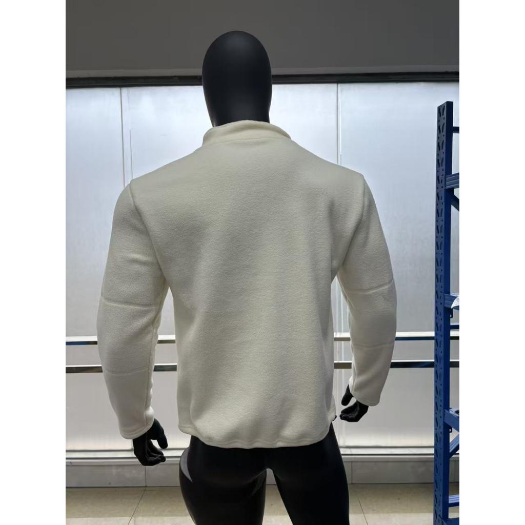 Herren Herbst Winter Halbreißverschluss Stehkragen Unifarben Fleece Lässiges Mode Oberteil
