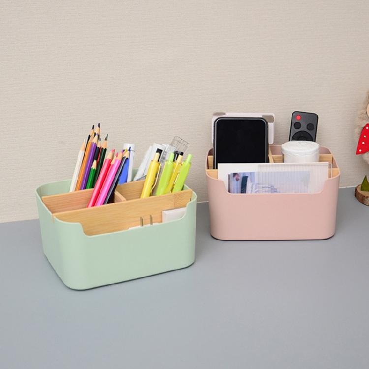 Space Saving Wood Pen Holder Storage Case Remote Storage Holder
