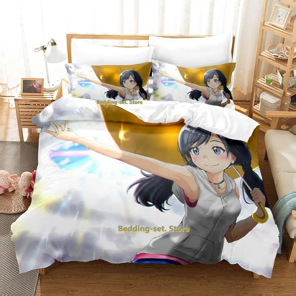 Nytt Weathering With You Sängklädesset Tecknad Anime tredelat set Vuxen Barn Sovrum Påslakan Set lakan och örngott