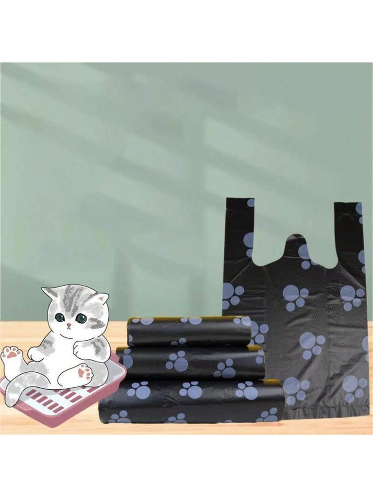 100/300PCS Cat Poop Bag Garbage Bag Shovel Official Small Pet Cat Dog Toilet Bag Black Disposable To