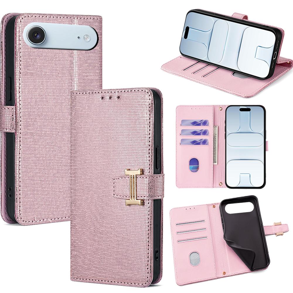 

For iPhone Air Case Metal I-Buckle PU Leather Wallet Phone Cover