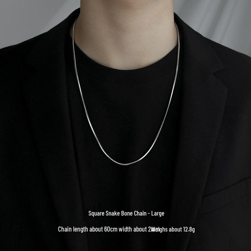 Tytanowa Stal Kwadratowy Łańcuszek Wężykowy: Unisex Lekki Luksus, Wysokiej Klasy Łańcuszek na Obojczyk