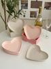 5PCS/1Set Heart-shaped Plates Creative Cake Plate with Tray Bone Dish Dried Fruit Snack Plate Candy Plate Container Snack Plates