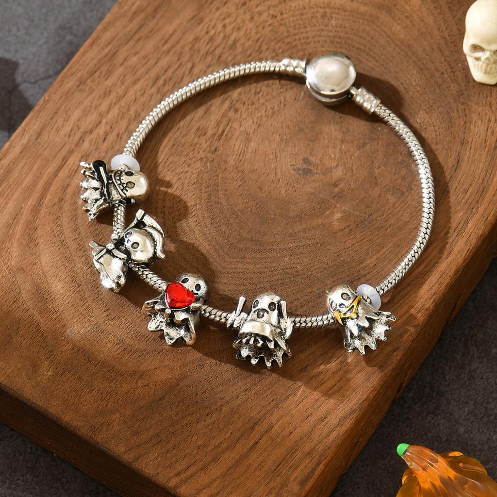 Halloween Ghost And Reaper Metal Bracelet With Gothic Design For Unisex Gift Style A