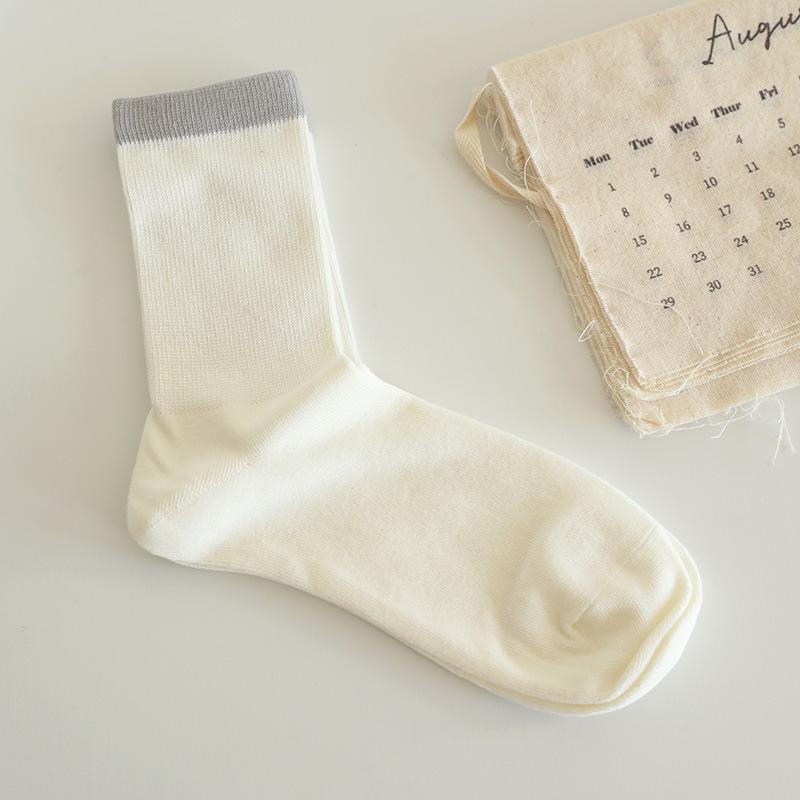 

Contrasting Color Medium Tube Socks, Men S Spring And Autumn Four-Season Color Matching Socks, Sweat-Absorbing Business Men S Socks, High-Quality One size fits all молоко, білий колір