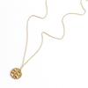 18K Gold-Plated Titanium Steel Pendant, Geometric Round Design, Trendy Style, Similar to Xiaohongshu Necklace.