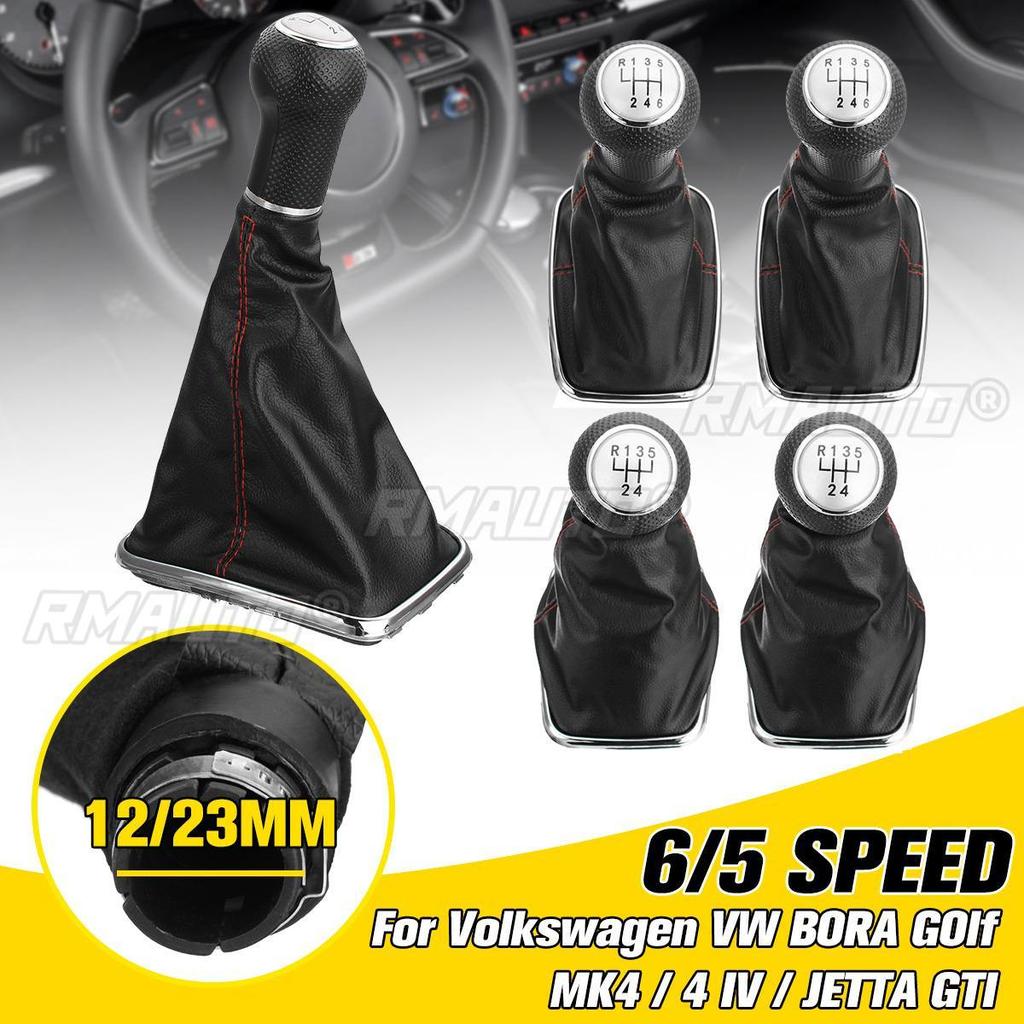 12mm/23mm 5/6 Speed Car Gear Shift Knob W/Gaiter Boot Cover for VW Bora Golf 4 MK4/Jetta GTI 1999-2005
