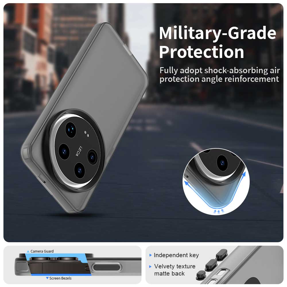 

For Xiaomi 14 Ultra Case PC+TPU+PET Matte Anti-Drop Phone Back Cover Blue