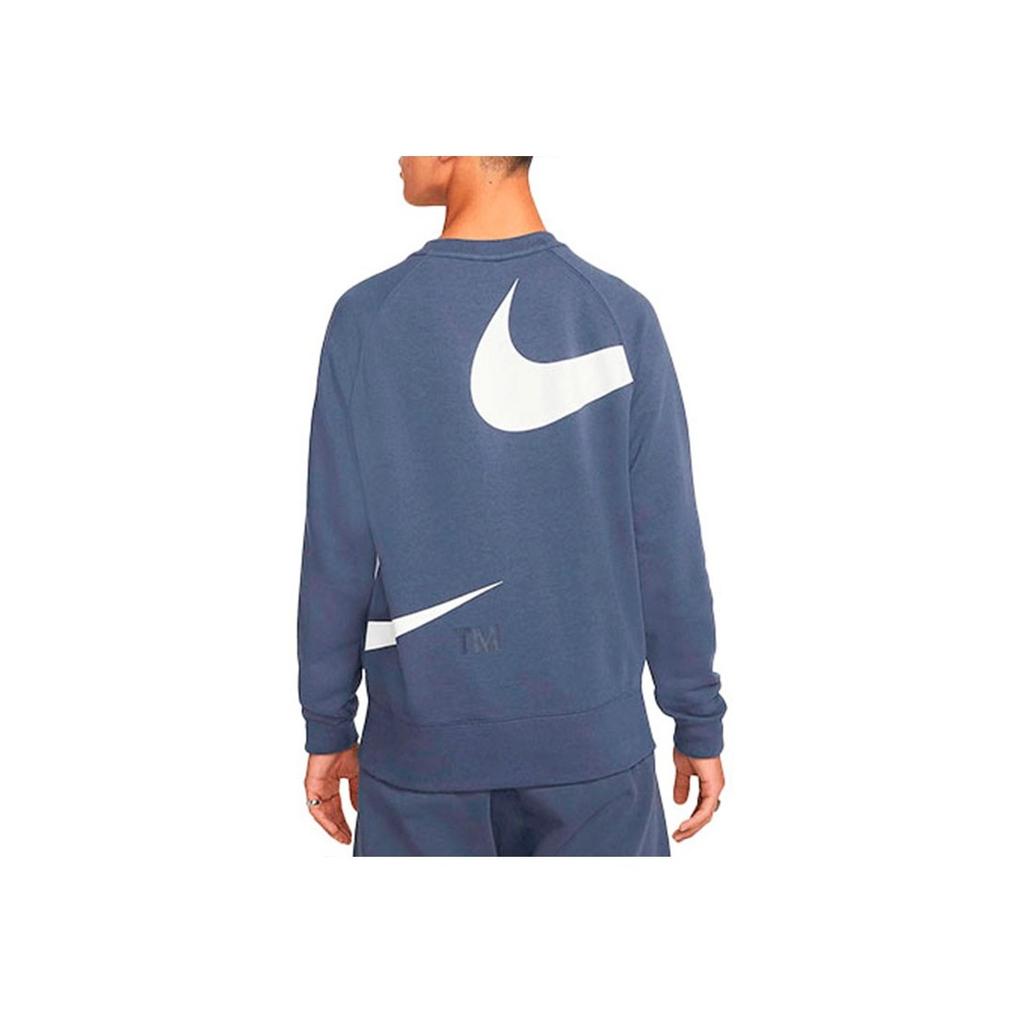 Nike Swoosh Ft Crew Sweatshirt With Large Logo Print Men Sweatshirt Blue DD6097-437