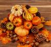 128Pcs Autumn Pumpkin Home Decorations Fall Home Decor Set Fall Harvest Decor Props Artificial Mini Pumpkin Gourd Acorn Berries