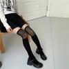 Slim Vertical Stripes Lolita Hot Girl Long Black Silk Knee High Socks Sexy High Women Socks