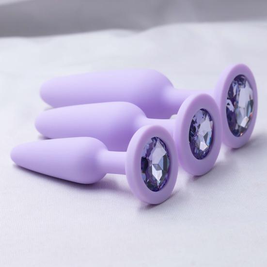 Silicone Anal Stopper Butt Stopper Toy Jeweled Anal Adult Sex Toy Personal Anal Trainer for Women