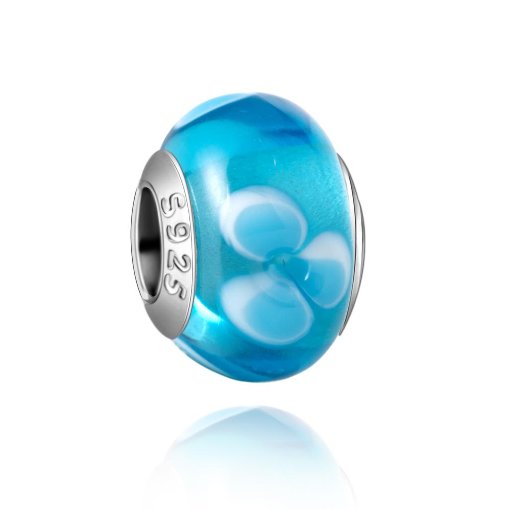 Matte Black Collection copper ThreeDimensional FlowerStriped Glass Bead Charms Compatible With Do It Yourself Bracelets Necklaces Exquisite Pieces P